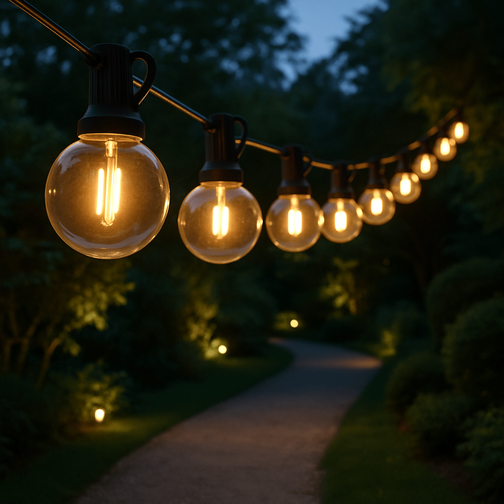 Guirlande guinguette festoon LED 26 M pour une allée
