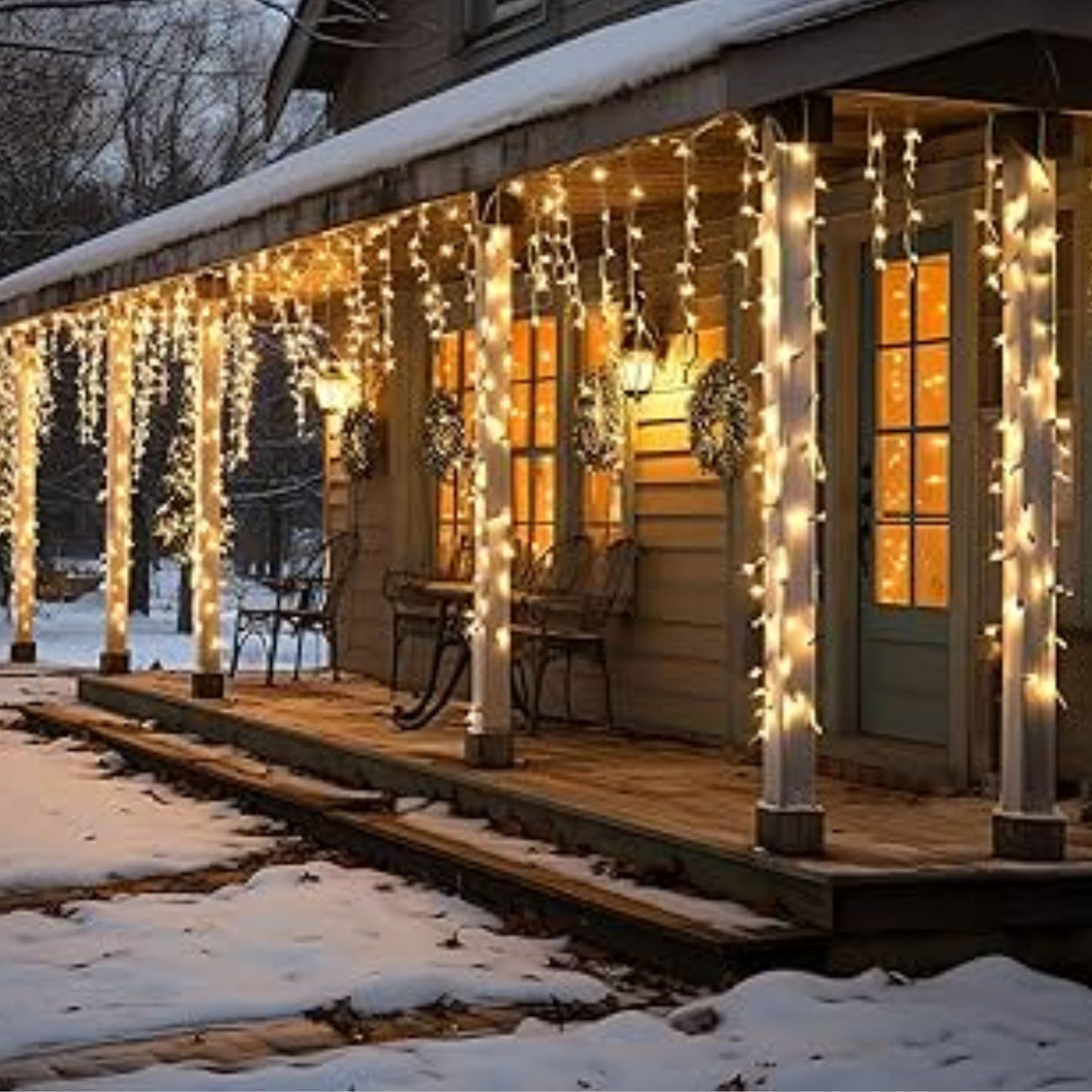 Guirlande lumineuse extérieur chaine de glaçons blanche
