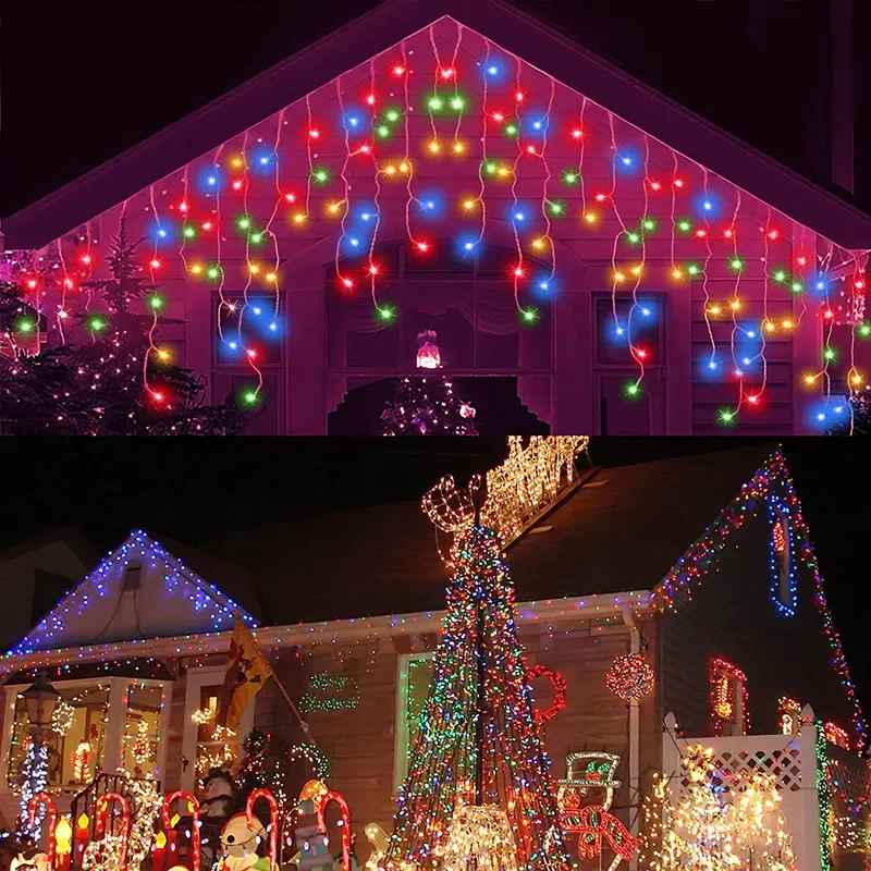 Guirlande lumineuse extérieur chaine de glaçons colorée