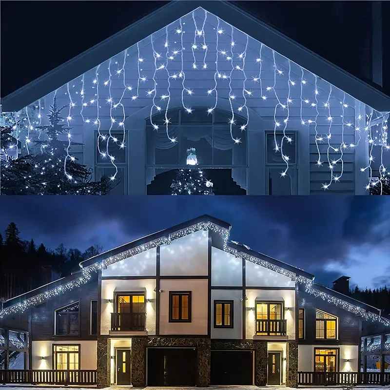 Guirlande lumineuse extérieur chaine de glaçons façade
