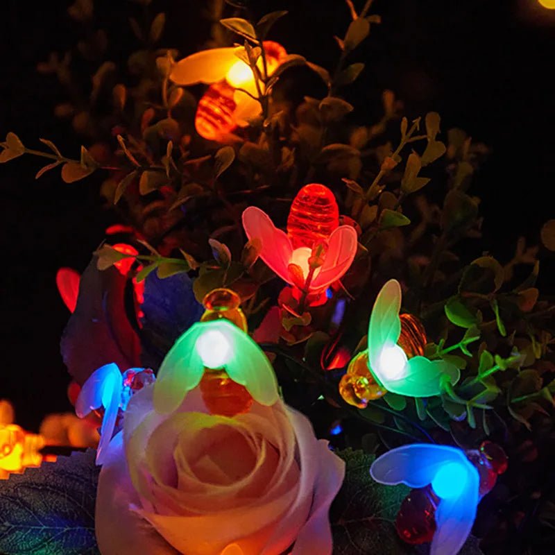 Guirlande solaire extérieur abeille multicolore