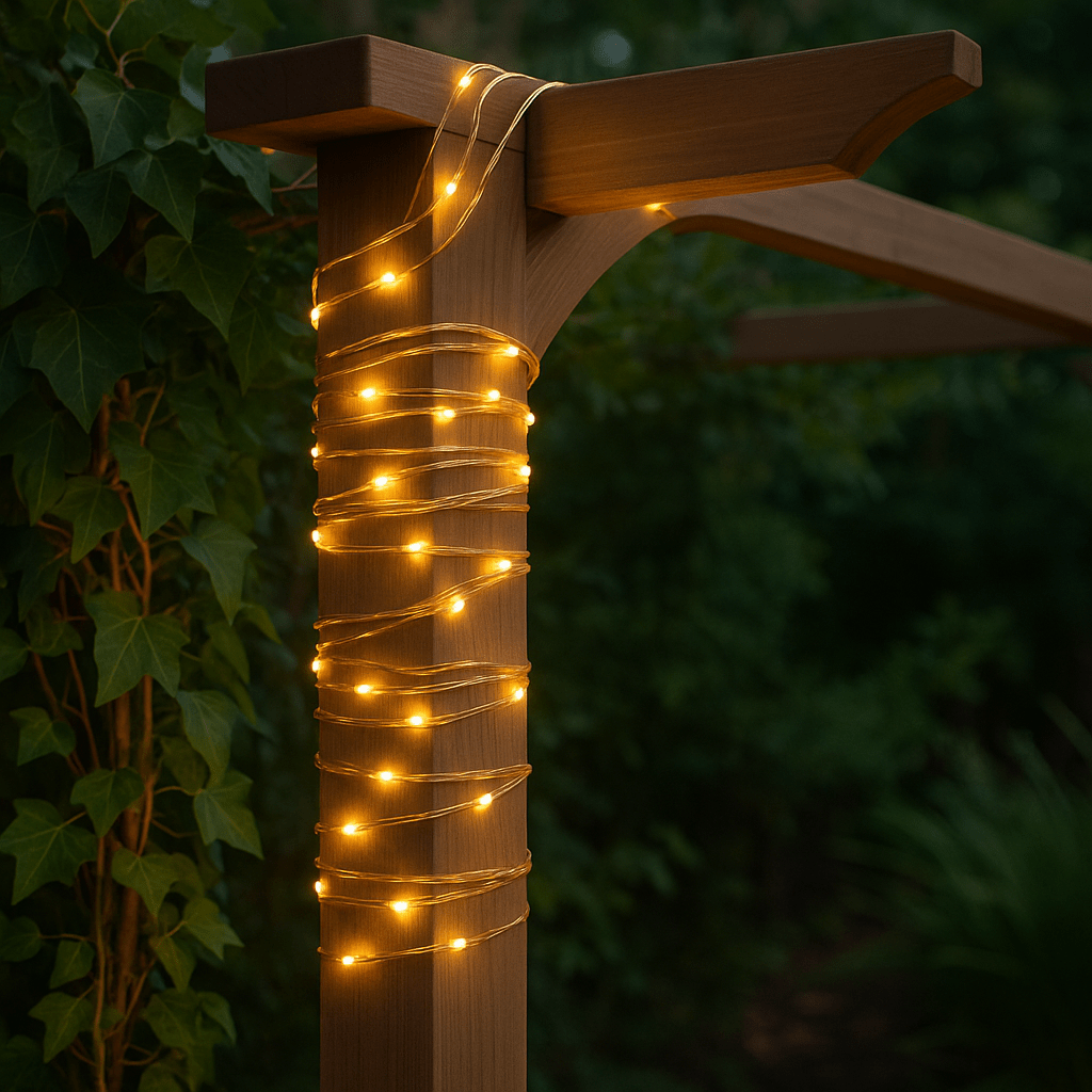 Guirlande solaire extérieur fil de cuivre pergola