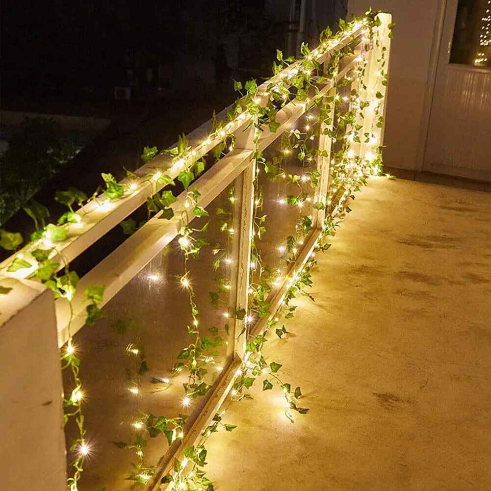 Guirlande solaire extérieur vigne pour balcon