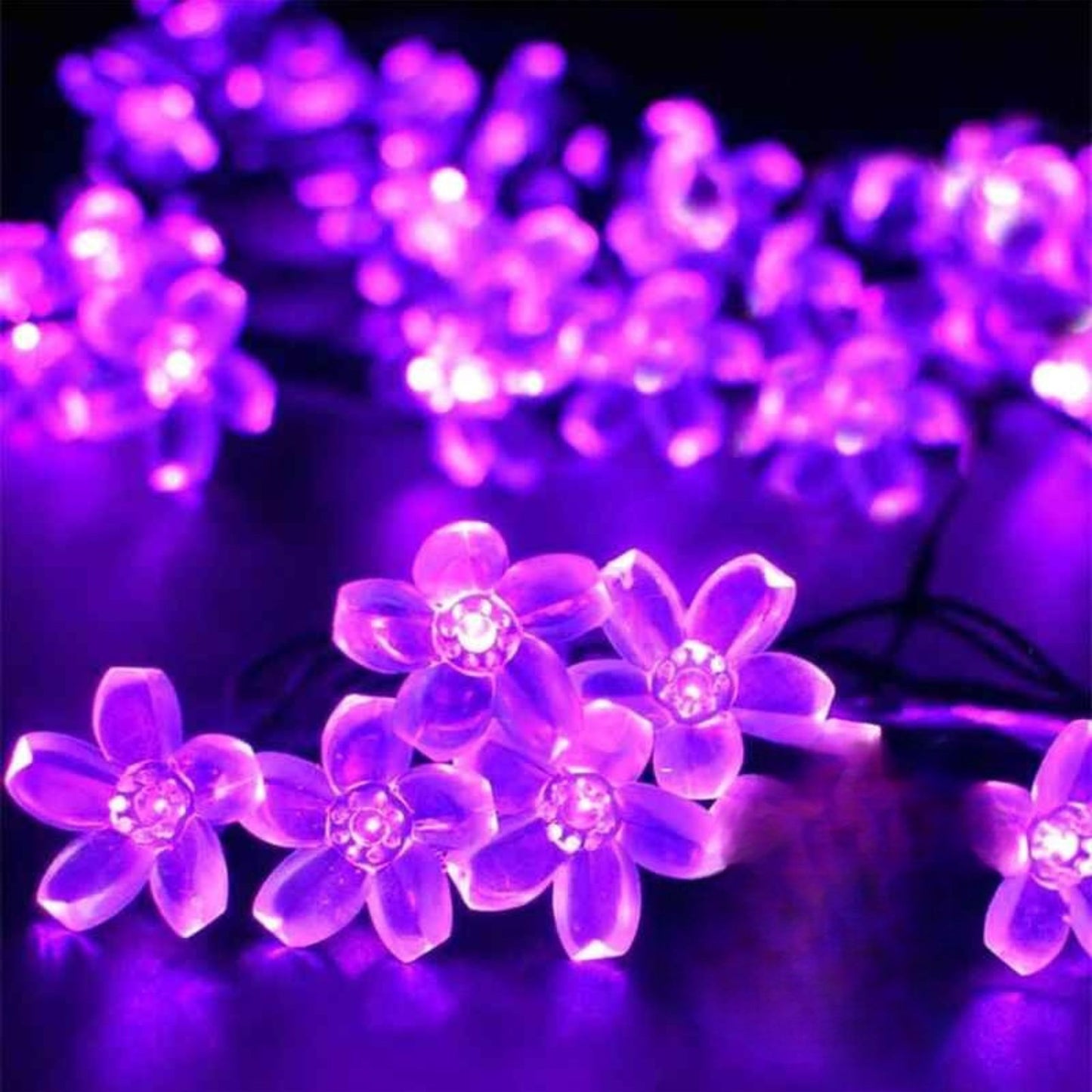 Guirlande solaire fleur de cerise pour arbre