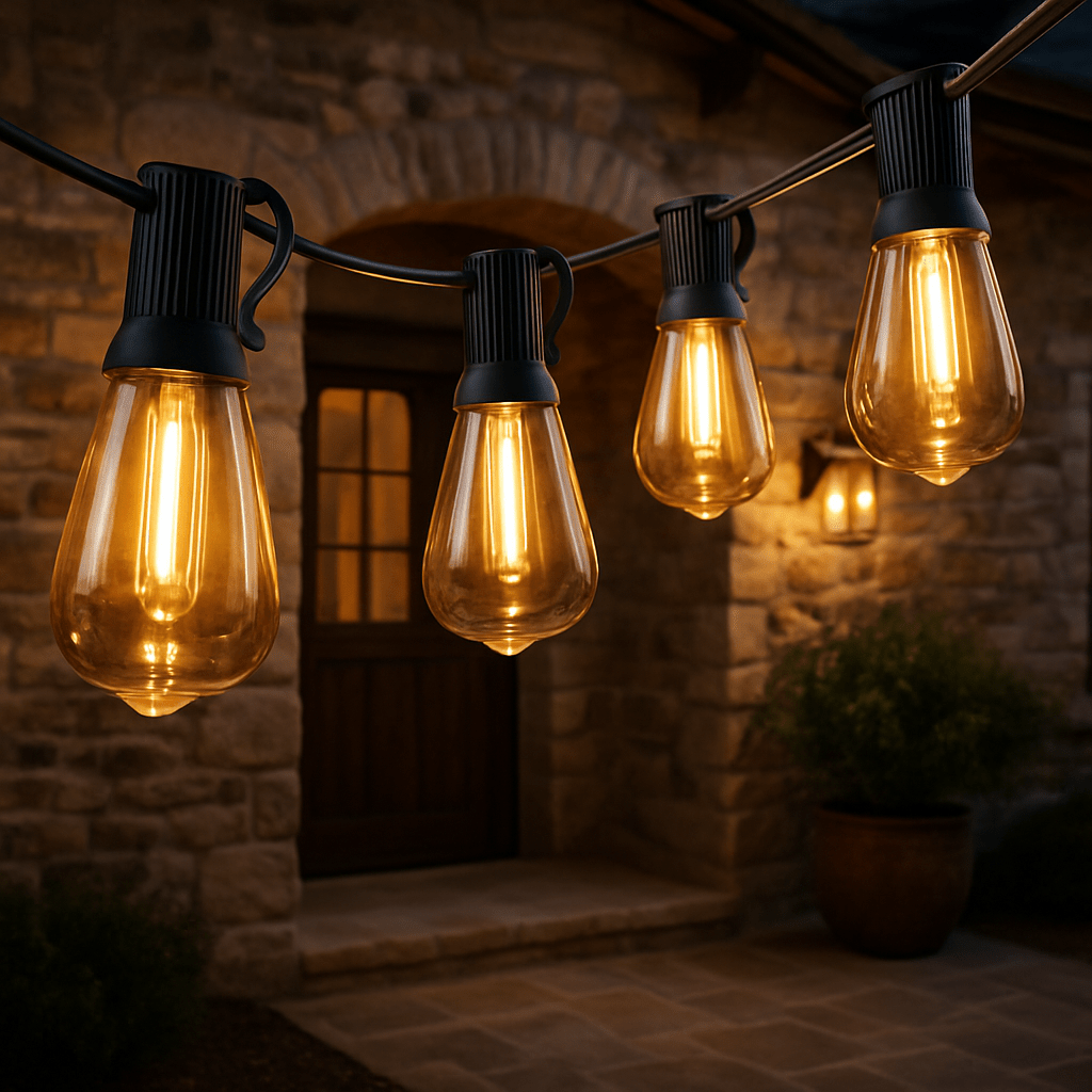 Guirlande guinguette solaire pour une entrée