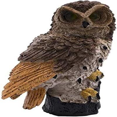 Lampe solaire hibou marron pour terrasse
