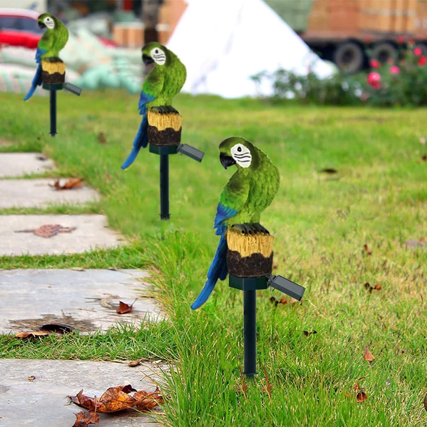 Lampe solaire perroquet vert économique