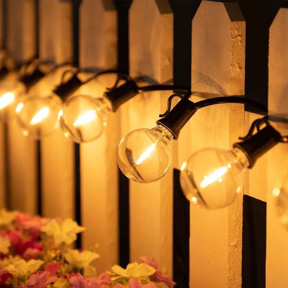 Boule lumineuse guirlande E12 pour terrasse