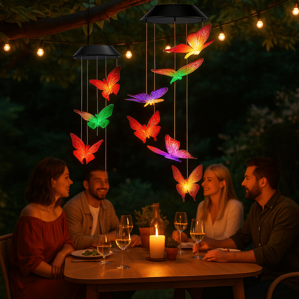 Carillon papillon multicolore