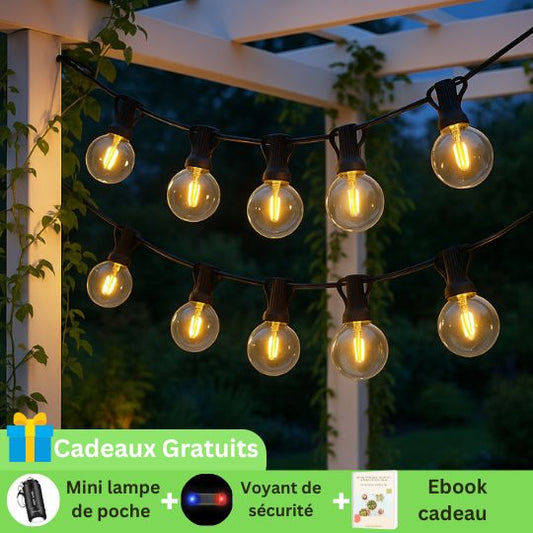 Guirlande guinguette - Guirlande lumineuse festoon LED 14 M