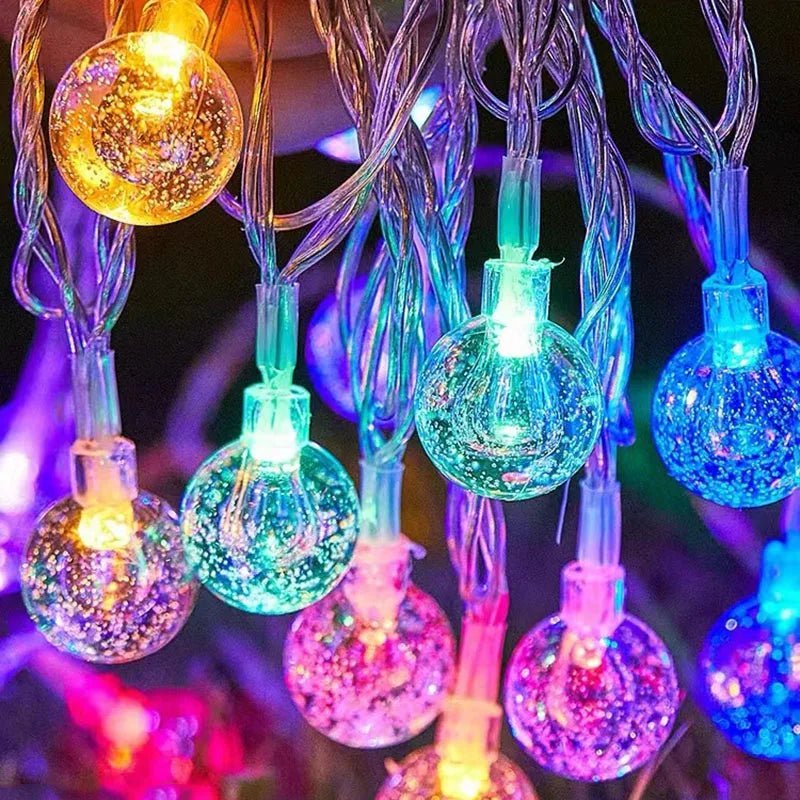Guirlande guinguette boule de cristal en suspension