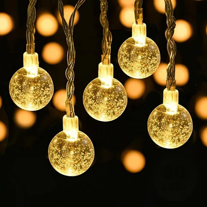Guirlande guinguette boule de cristal pour terrasse
