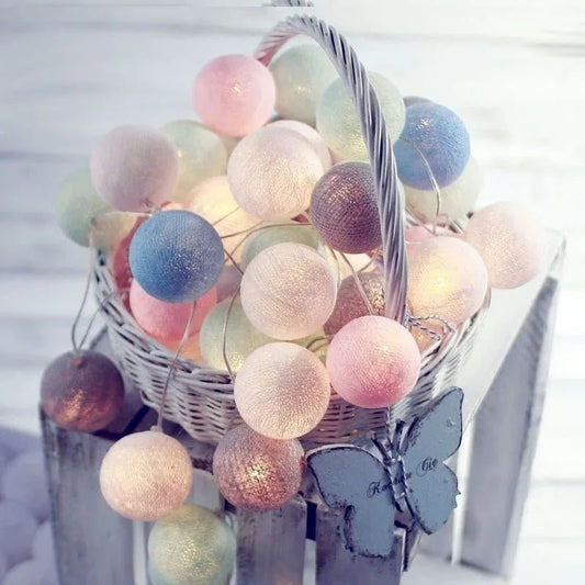 Guirlande guinguette de coton colorée macaron