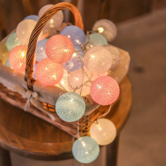 Guirlande guinguette de coton colorée pour balcon