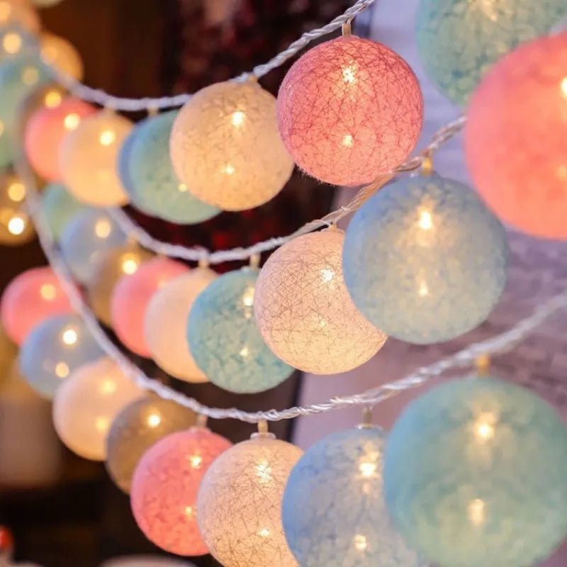 Guirlande guinguette de coton colorée pour jardin