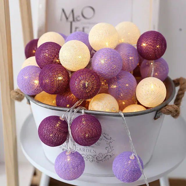 Guirlande guinguette de coton colorée violette