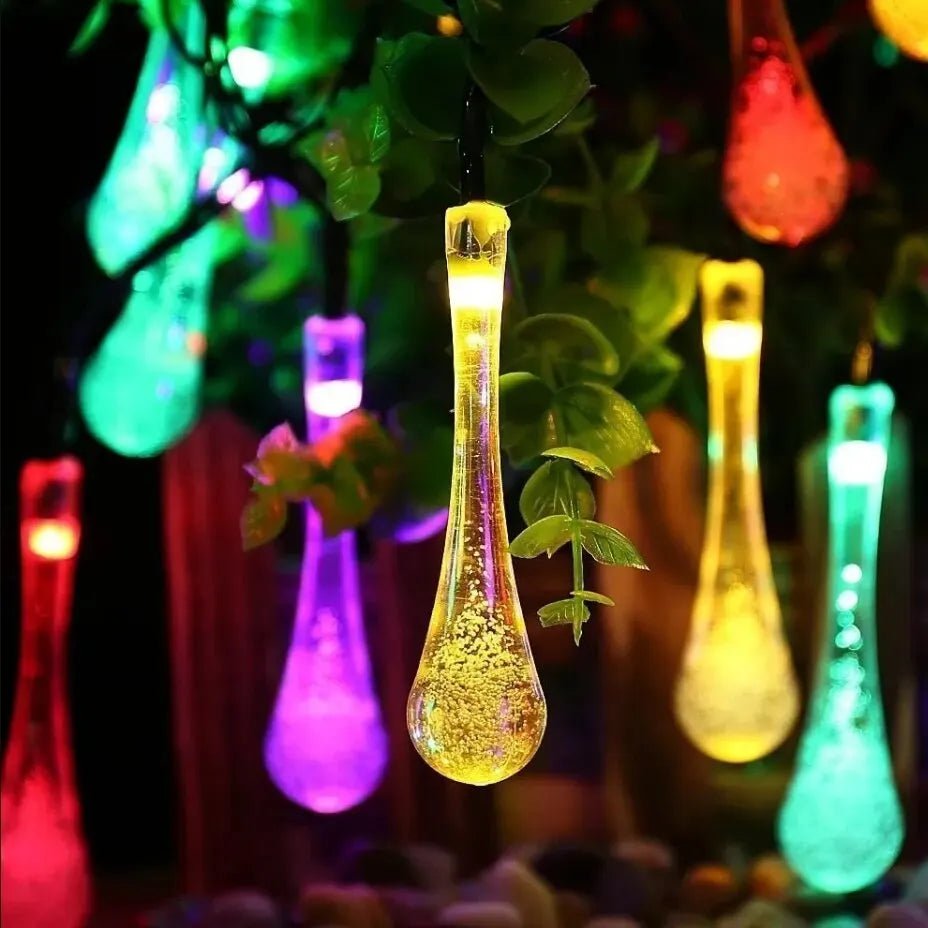 Guirlande guinguette solaire gouttelette d'eau de Noël