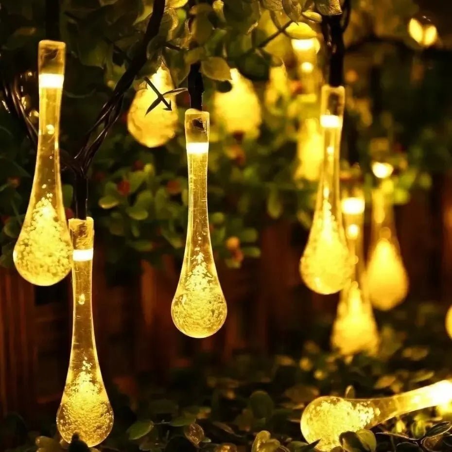 Guirlande guinguette solaire gouttelette d'eau pour mariage