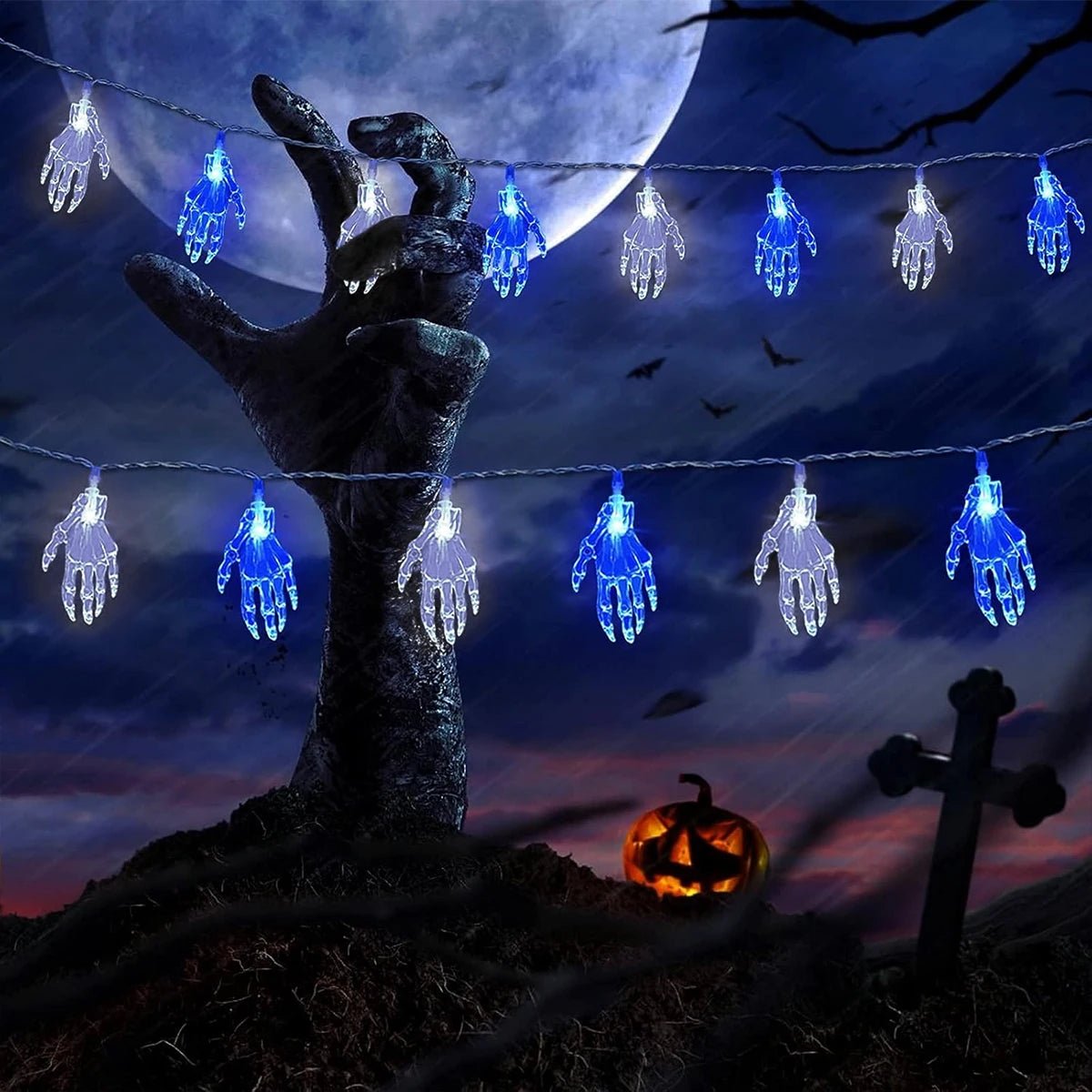 Guirlande exterieur bleu