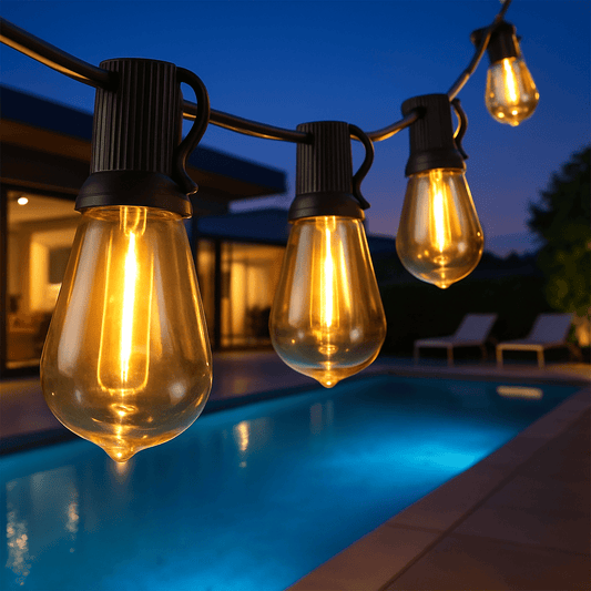 Guirlande guinguette solaire pour piscine
