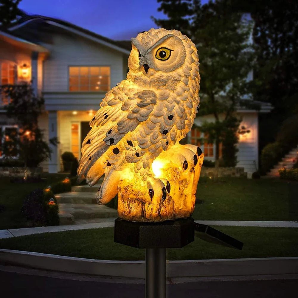 Lampe solaire - LEDGardenStick™ - Hibou Blanc