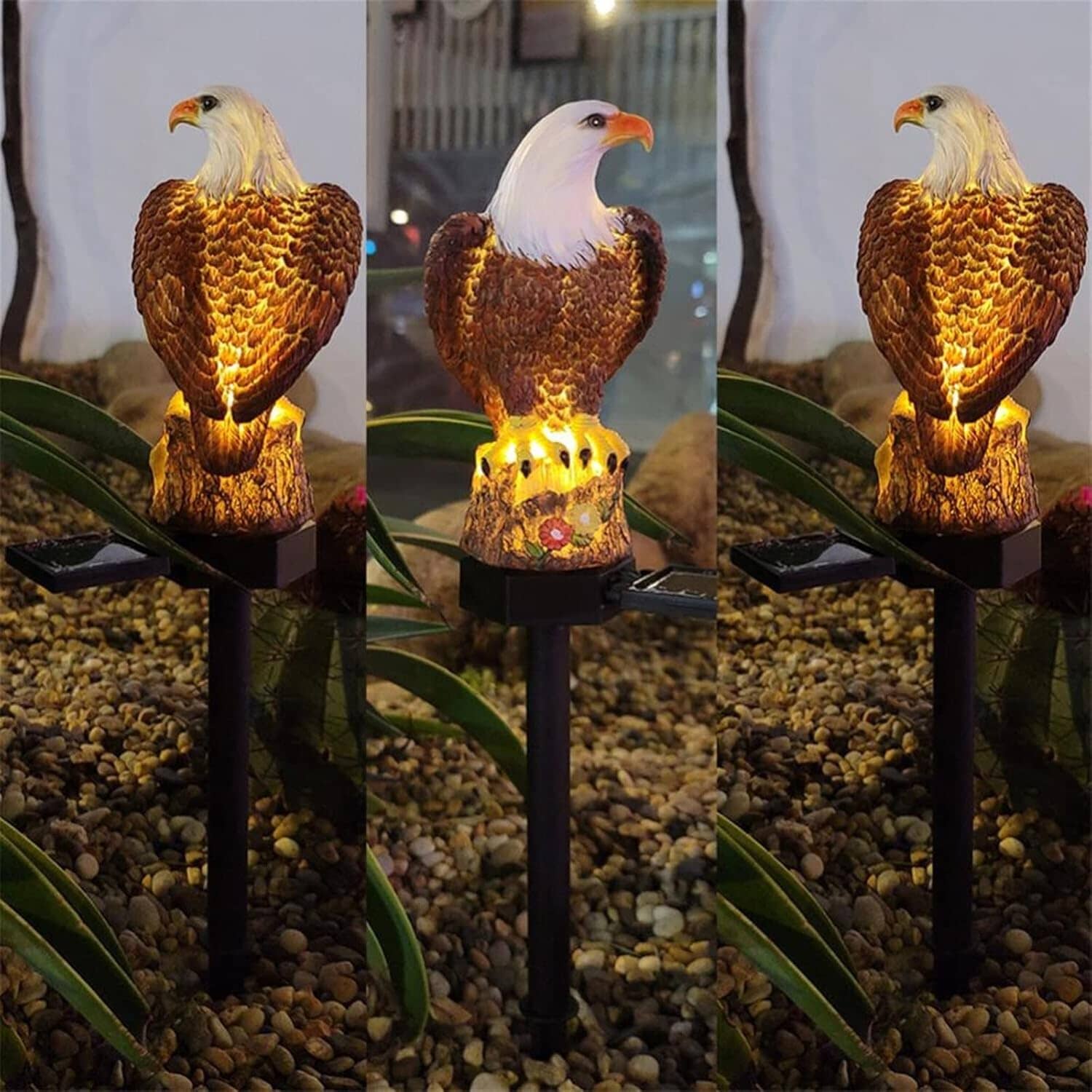 Lampe solaire aigle pour une allée