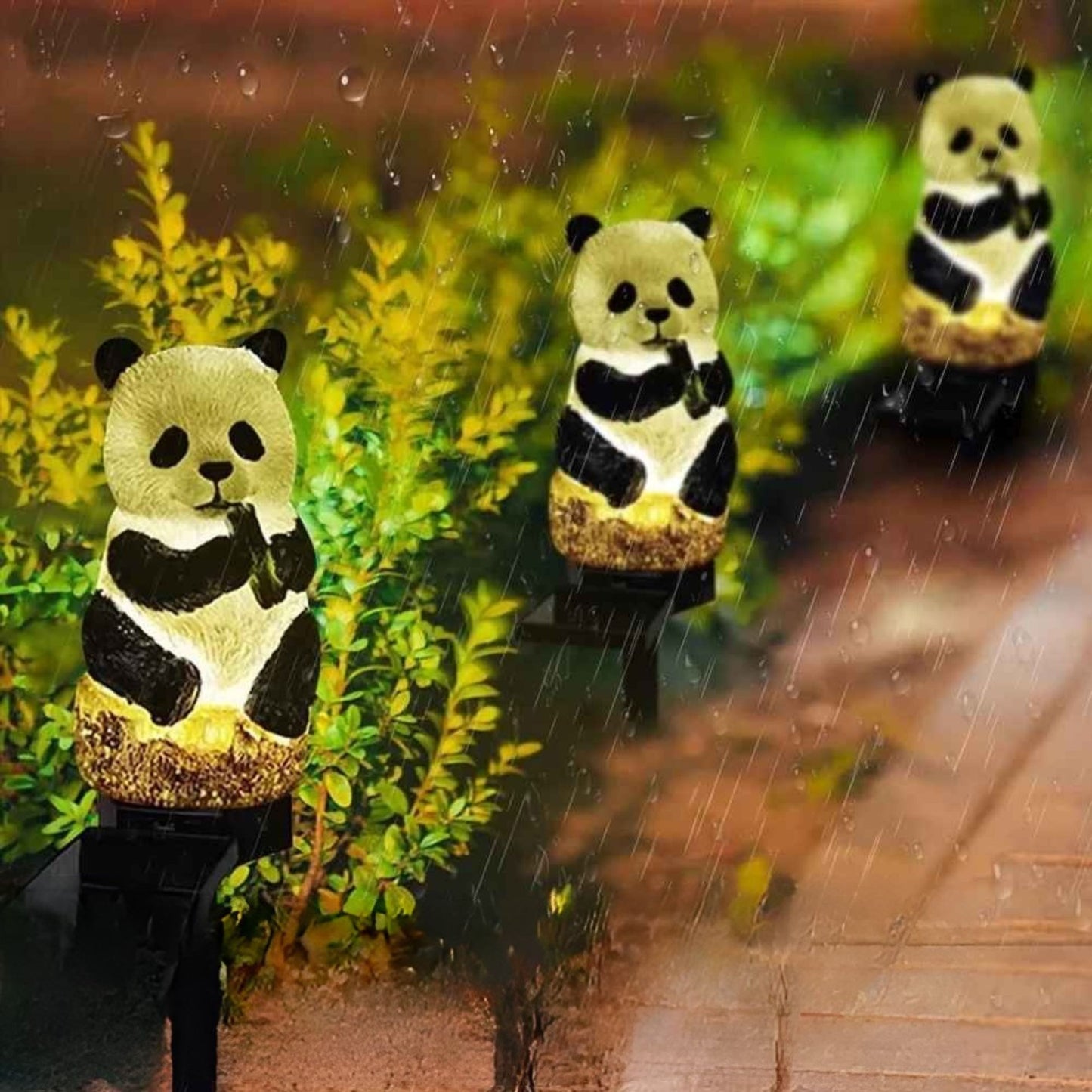 Lampe solaire panda pour chemin