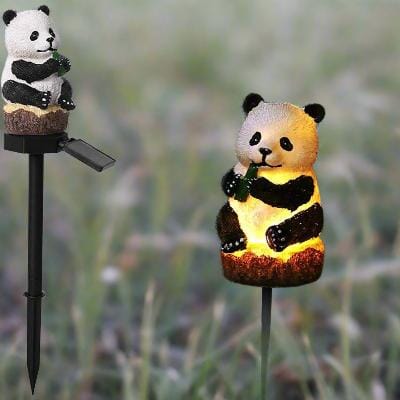 Lampe solaire panda pour pelouse
