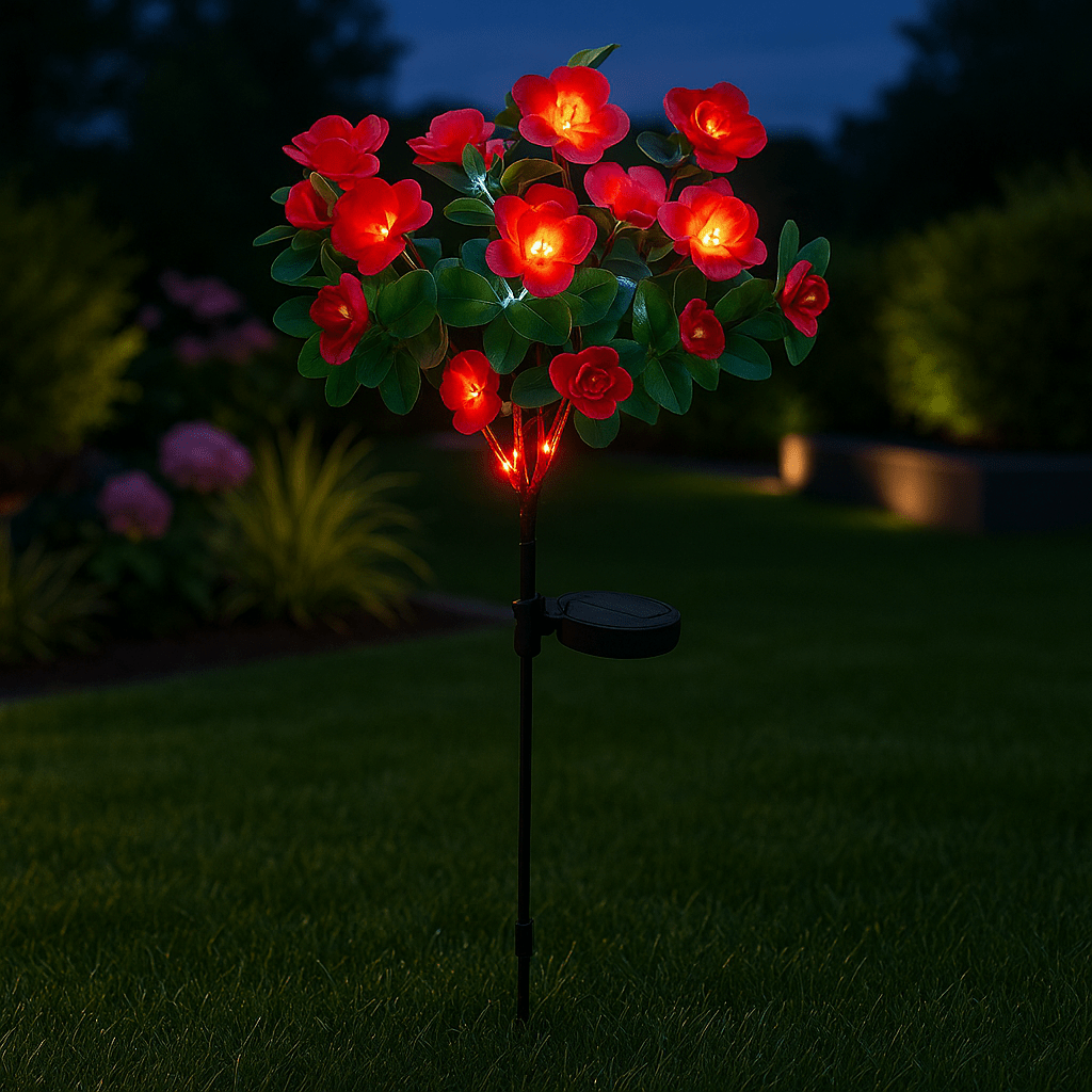 Lampe exterieur solaire rouge