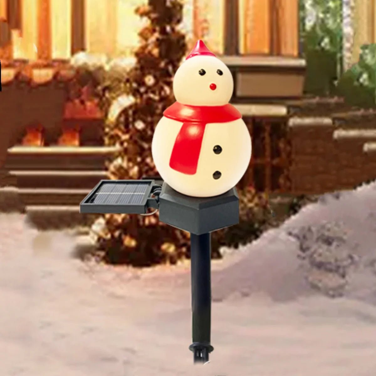 Lampe solaire extérieur bonhomme de neige