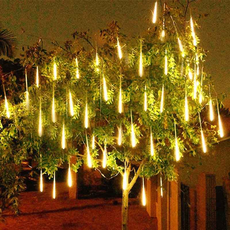 Guirlande lumineuse extérieur pluie météore blanche chaude
