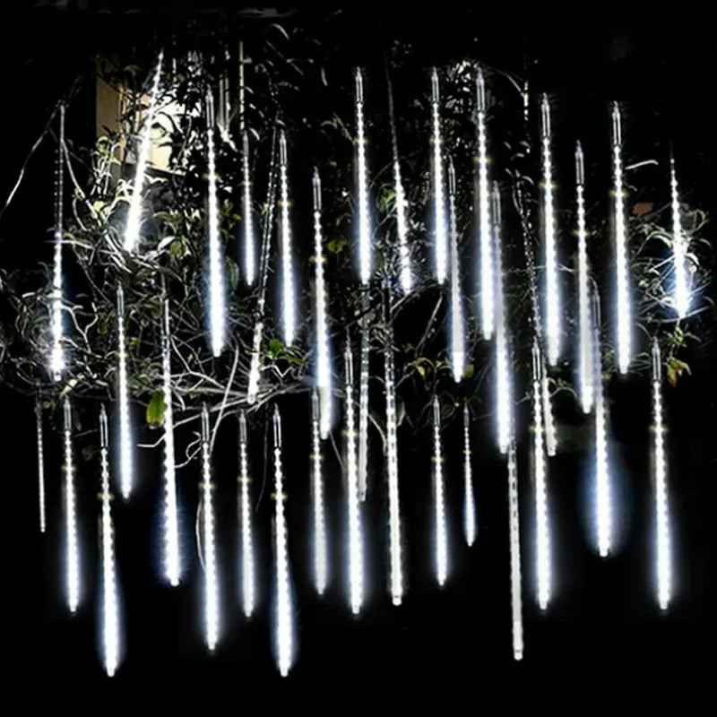 Guirlande lumineuse extérieur pluie météore blanche